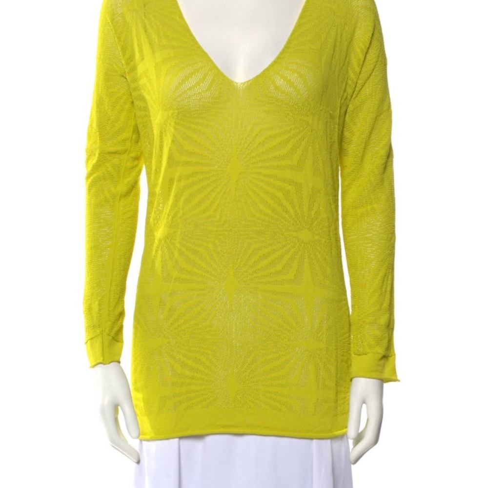 Piazza Sempione Yellow V-Neck Sweater